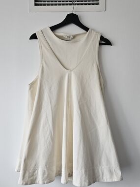 Women's Cream Sleeveless Swing Tank Top